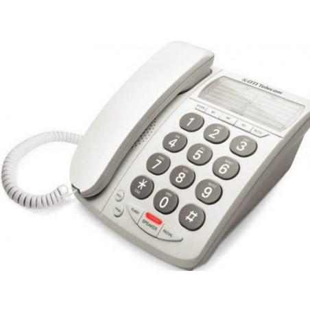 Telefono dti telecom de mesa flash blanco