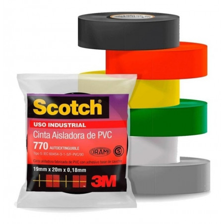 Rollo 3m cinta aisladora 770 10 mts azul