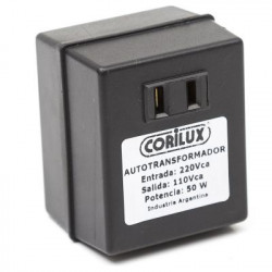 Transformador corilux 220/110vca 50w con perno redondo