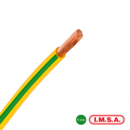 Cable Imsa 1x6mm verde amarillo