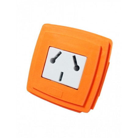 Soporte caja capsulada 1 toma combinado con salida a tierra 10a