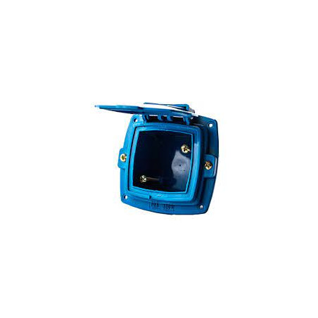 Caja capsulada de superficie para toma industrial 16a azul