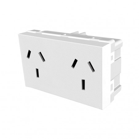 Modulo verona toma doble bipolar+tierra 10a blanco platinum