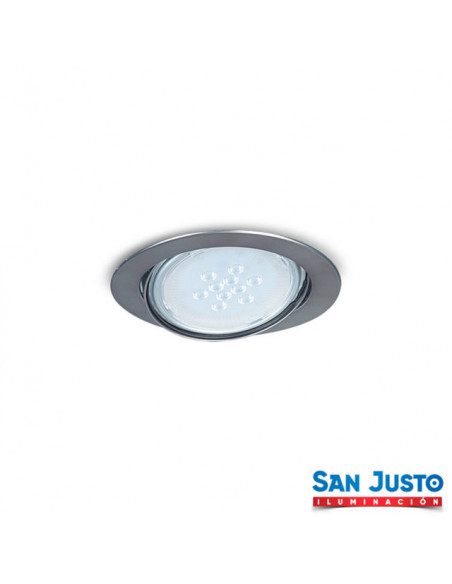 Spot redondo movil acero con zocalo