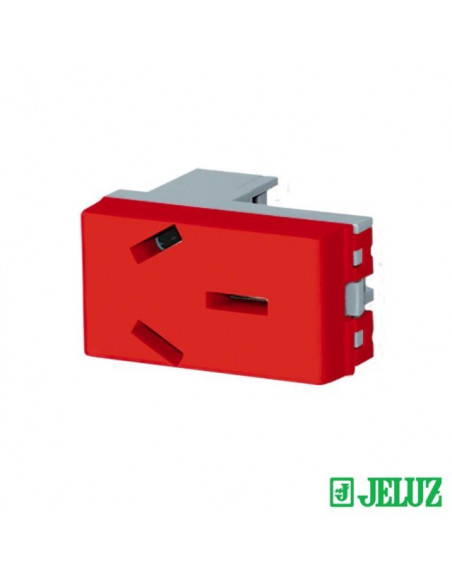 Tomacorriente verona bipolar+tierra doble 20a rojo (reforzado)