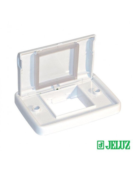 Placa bastidor con tapa verona estanco para 2 modulos blanco
