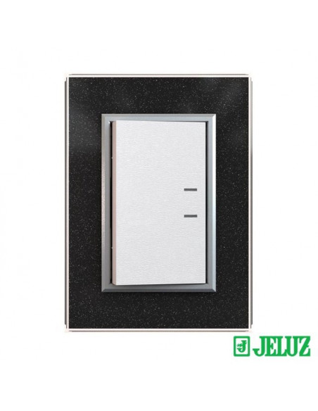 Tapa jeluz cristal negra con bastidor y ribetes plata