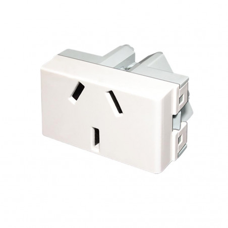 Tomacorriente verona bipolar+tierra 10a blanco (chato)