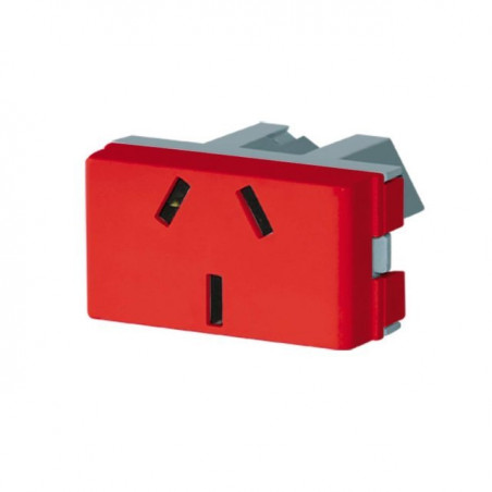 Tomacorriente verona bipolar+tierra 10a rojo