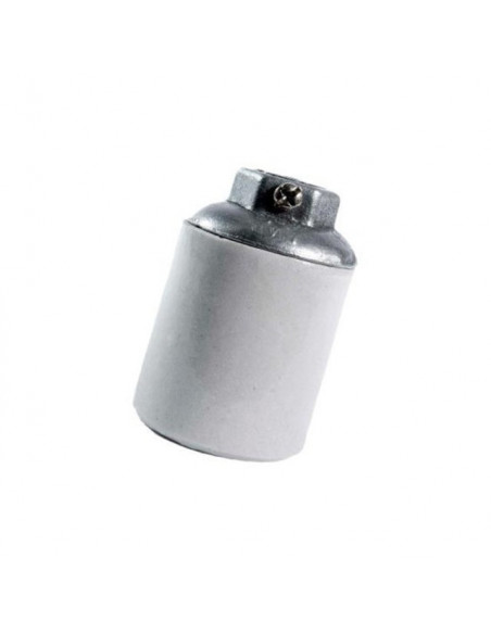 Portalampara edison ceramica porcelana e27 5/8' con casquillo de aluminio