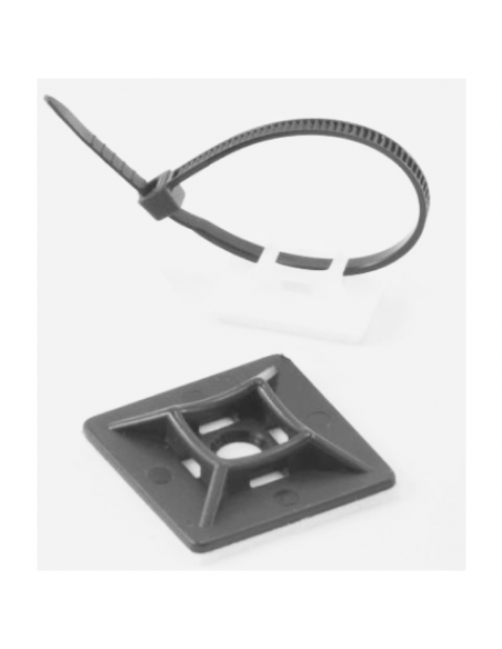 Plaqueta hellermann autoadhesiva para precinto negra