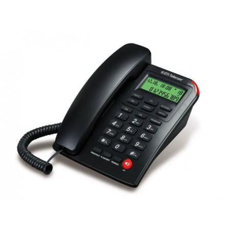 Telefono dti telecom de mesa flash negro