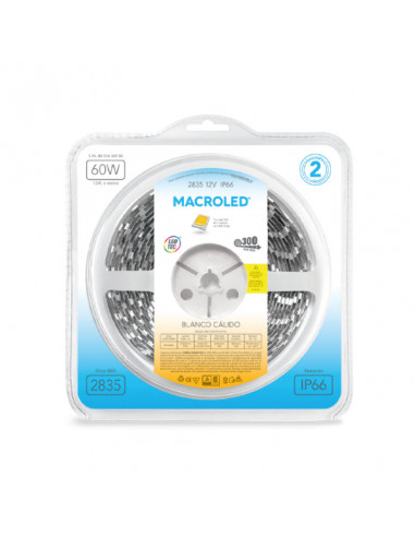 TIRA MACROLED 12V 12W IP66 LUZ CALIDA