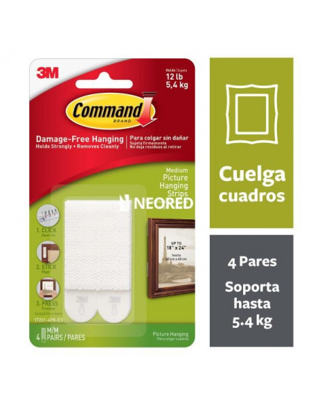 TIRA 3M SUJETA CUADROS GRANDE BLANCO