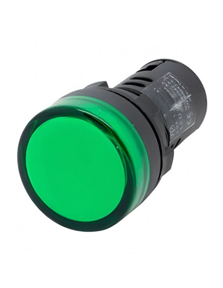 Piloto luminoso CNC AD22-22DS led 24V monobloque plastico verde