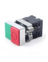 Pulsador doble CNC LAY4-BL8425 verde-rojo metalico