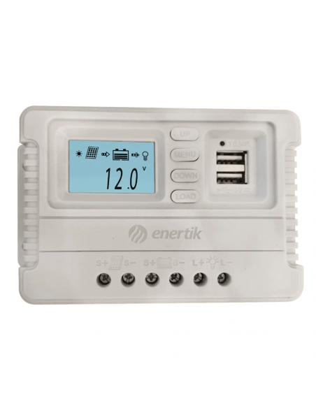 REGULADOR DE CARGA PARA PANELES SOLARES 10A 12/24V LINEA CP