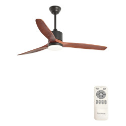 VENTILADOR LUMENAC FOREST TECHO LUZ ASPAS MASERA NEGRO