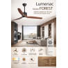 VENTILADOR LUMENAC FOREST TECHO LUZ ASPAS MASERA NEGRO