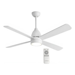 VENTILADOR LUMENAC BRISA TECHO LUZ ASPAS MADERA BLANCO