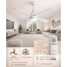VENTILADOR LUMENAC BRISA TECHO LUZ ASPAS MADERA BLANCO