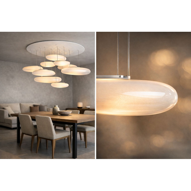 COLGANTE ACQUA 21600 MILAN 11XG-4 20W DIMERIZABLES 900X600MM CROMO